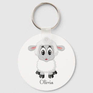 Cute Personalized Baby Lamb Sleutelhanger