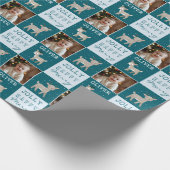 Cute Personalized Baby Photo Reindeer Christmas Cadeaupapier (Hoek)