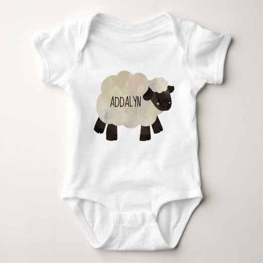 Cute Personalized Baby Sheep Baby Toddler Romper (Voorkant)