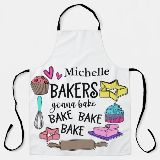 Cute Personalized Bakers Gonna Bake Schort (Voorkant)