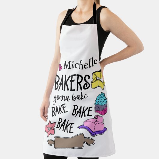 Cute Personalized Bakers Gonna Bake Schort (Insitu)