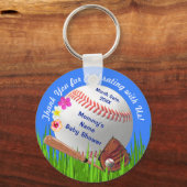 Cute Personalized Baseball Baby shower Favors Sleutelhanger (Voorkant)