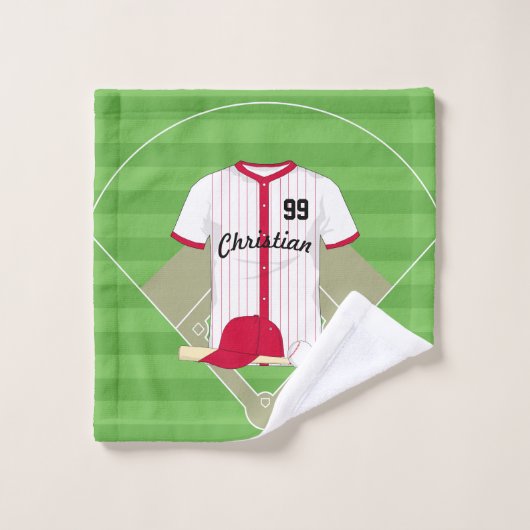 Cute Personalized Baseball Bad Handdoek (Wasdoekje)