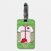 Cute Personalized Baseball Bagagelabel (Achterkant verticaal)