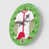 Cute Personalized Baseball Grote Klok (Hoek)