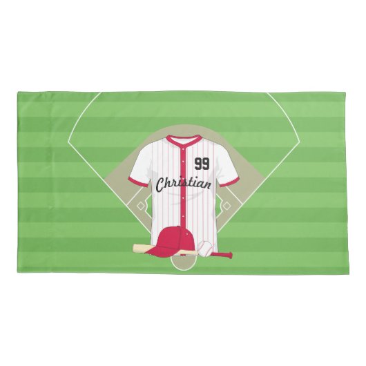 Cute Personalized Baseball Kussensloop (Achterkant)