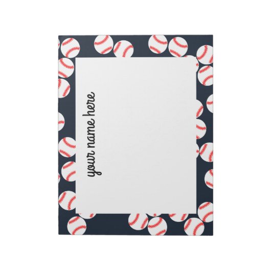 Cute Personalized Baseball Notitieblok (Linkerzijde)
