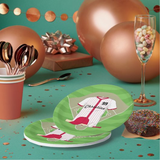 Cute Personalized Baseball Papieren Bordje (Multi)