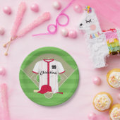 Cute Personalized Baseball Papieren Bordje (Feest)