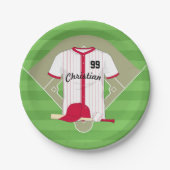 Cute Personalized Baseball Papieren Bordje (Voorkant)