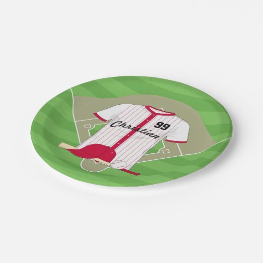 Cute Personalized Baseball Papieren Bordje (Gekanteld)