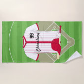 Cute Personalized Baseball Strandlaken (Voorkant)