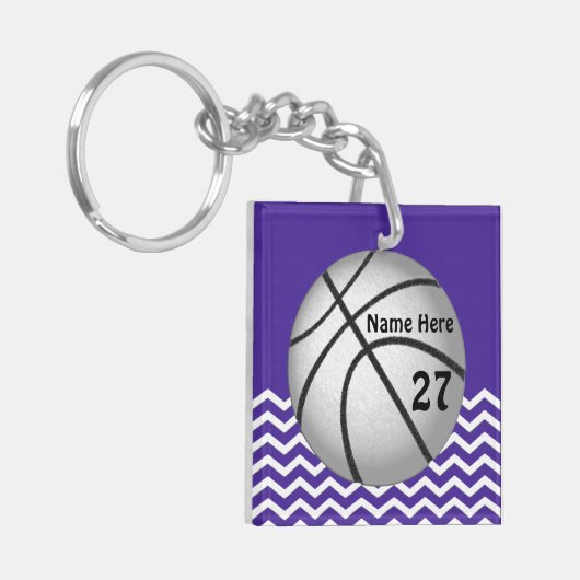 Cute Personalized Basketball Sleutelhangers for Gi (Voorkant Links)