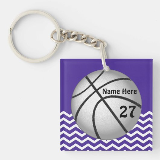 Cute Personalized Basketball Sleutelhangers for Gi (Voorkant)