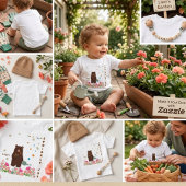 Cute Personalized Bear Gardening Sprinkle Joy Baby
