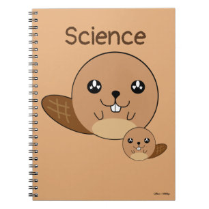 Cute Personalized Beaver Animal Kawaii school Notitieboek