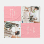 Cute Personalized BFF Two Photo Pink Best Friend Fleece Deken (Voorkant (Horizontaal))