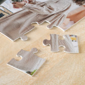 Cute Personalized BFF Two Photo Pink Best Friend Legpuzzel (Zijkant)