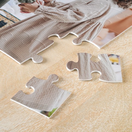 Cute Personalized BFF Two Photo Pink Best Friend Legpuzzel (Zijkant)