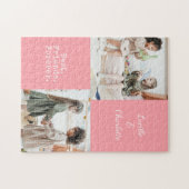 Cute Personalized BFF Two Photo Pink Best Friend Legpuzzel (Horizontaal)