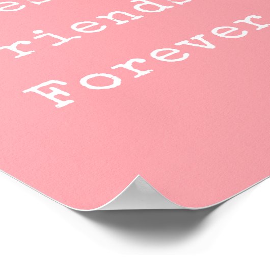 Cute Personalized BFF Two Photo Pink Best Friend Poster (Hoek)