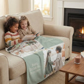 Cute Personalized BFF Two Photo Sage Best Friend Fleece Deken