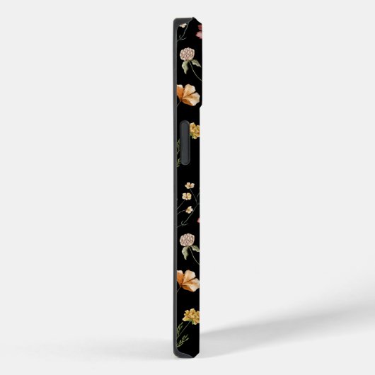 Cute Personalized Black Floral Wildflower Case-Mate iPhone Case (Achterkant / Rechts)