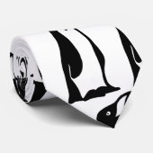 Cute Personalized Black White Penguin Stropdas (Opgerold)