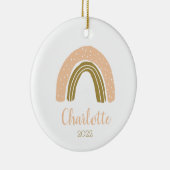 Cute Personalized Boho Rainbow Kerstmis Keramisch Ornament (Rechts)