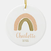 Cute Personalized Boho Rainbow Kerstmis Keramisch Ornament (Voorkant)