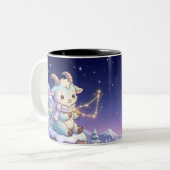 Cute Personalized Capricorn Zodiac Mug Tweekleurige Koffiemok (Voorkant links)