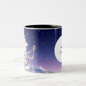 Cute Personalized Capricorn Zodiac Mug Tweekleurige Koffiemok (Center)