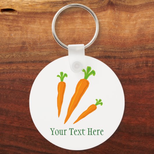 Cute personalized carrot groenten sleutelhanger (Voorkant)
