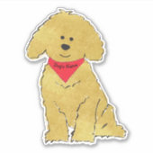 Cute Personalized Cartoon Goldendole Puppy Sticker (Voorkant)