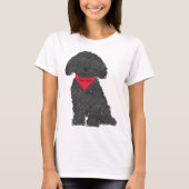 Cute Personalized Cartoon Labradoodle Puppy T-shirt (Voorkant)
