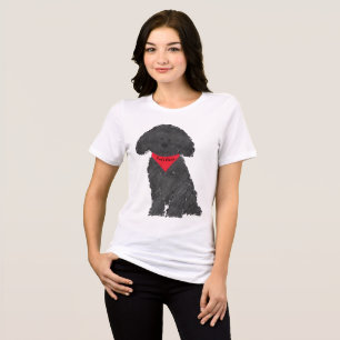 Cute Personalized Cartoon Labradoodle Puppy Tri-Blend Shirt