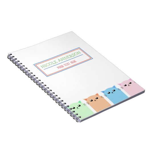 Cute Personalized Cat Notitieboek (Rechterzijde)