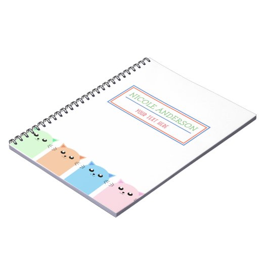 Cute Personalized Cat Notitieboek (Linkerzijde)