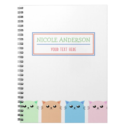 Cute Personalized Cat Notitieboek (Voorkant)