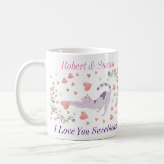 Cute Personalized Cat Valentine Giff Koffiemok