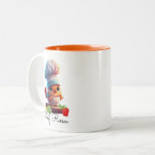 Cute Personalized Chef Bird Tweekleurige Koffiemok (Voorkant links)