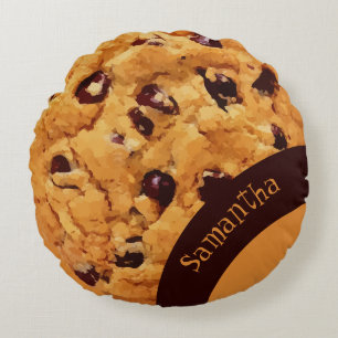 Cute Personalized Chocolate Chip Cookie Rond Kussen