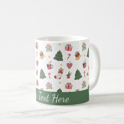 Cute Personalized Christmas Tree Mug Koffiemok (Voorkant rechts)