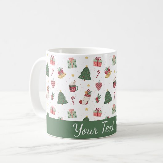 Cute Personalized Christmas Tree Mug Koffiemok (Voorkant links)