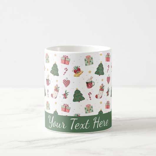 Cute Personalized Christmas Tree Mug Koffiemok (Center)