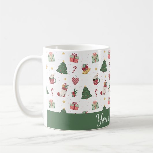 Cute Personalized Christmas Tree Mug Koffiemok (Links)
