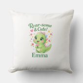 Cute Personalized Dinosaur Name Pillow Kussen (Voorkant)