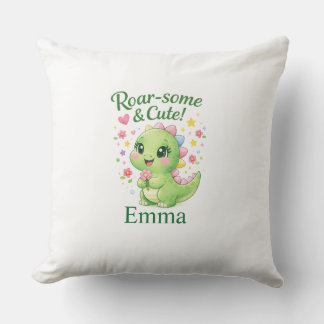 Cute Personalized Dinosaur Name Pillow Kussen