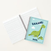 Cute Personalized Dinosaur Notitieboek (Binnen)
