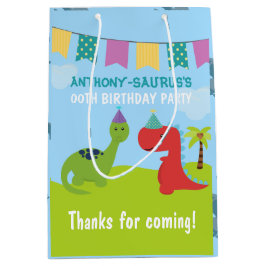 Cute Personalized Dinosaur the Party Medium Cadeauzakje